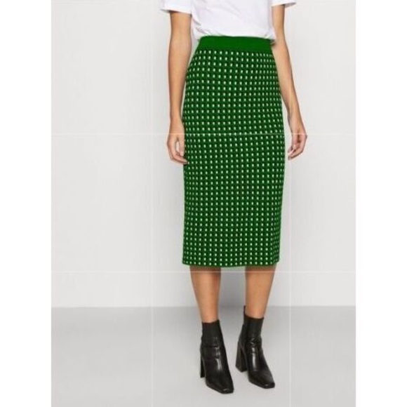 Banana Republic Dresses & Skirts - BANANA REPUBLIC | KNIT GEOMETRIC GREEN PENCIL SKIRT